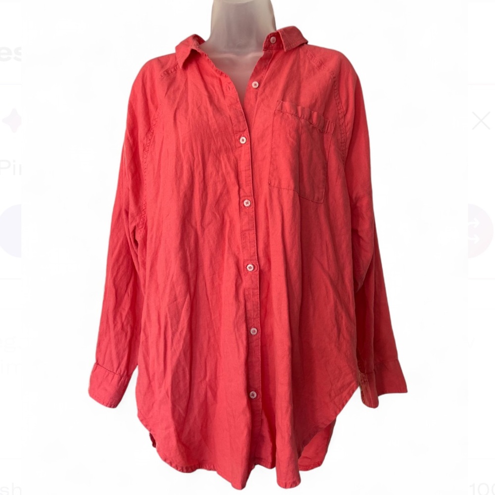 Aerie Coral Button Down Shirt